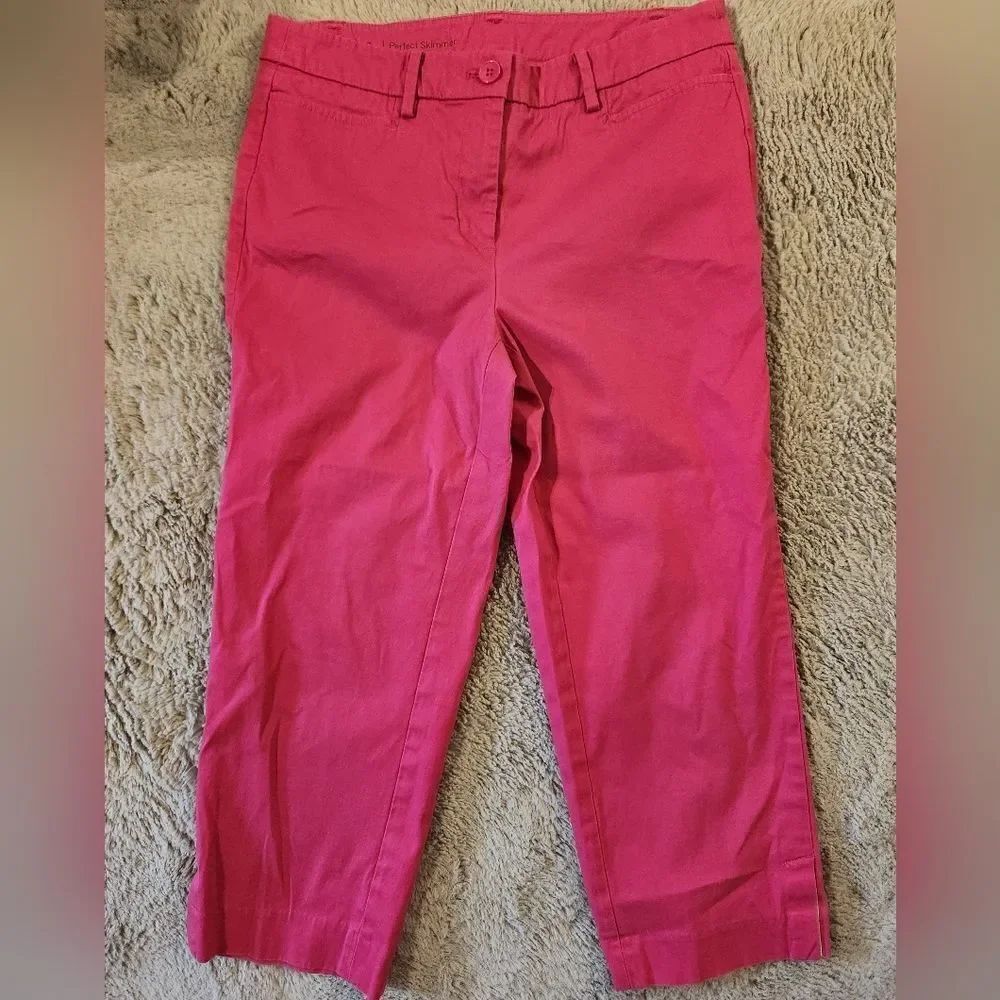 Talbots Perfect Skimmer Cropped Pants Womens Size 2 Pink Capris